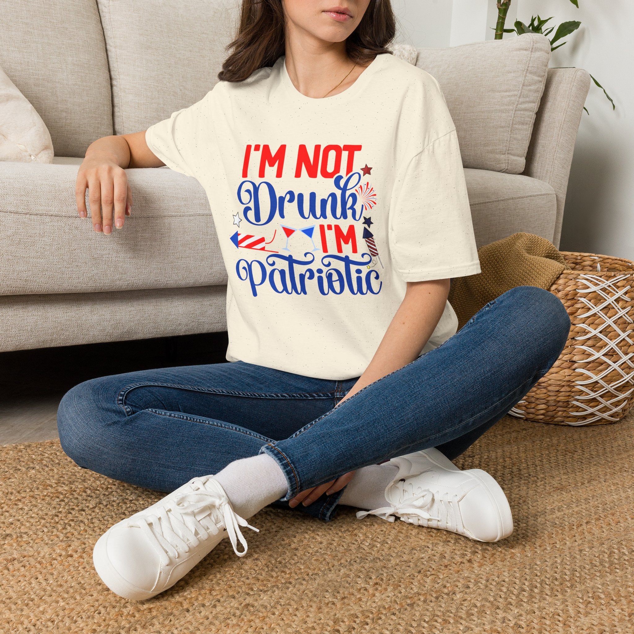 Patriotic Tee — "I'm Not Drunk, I'm Patriotic" Fourth of July T-Shirt by Printify