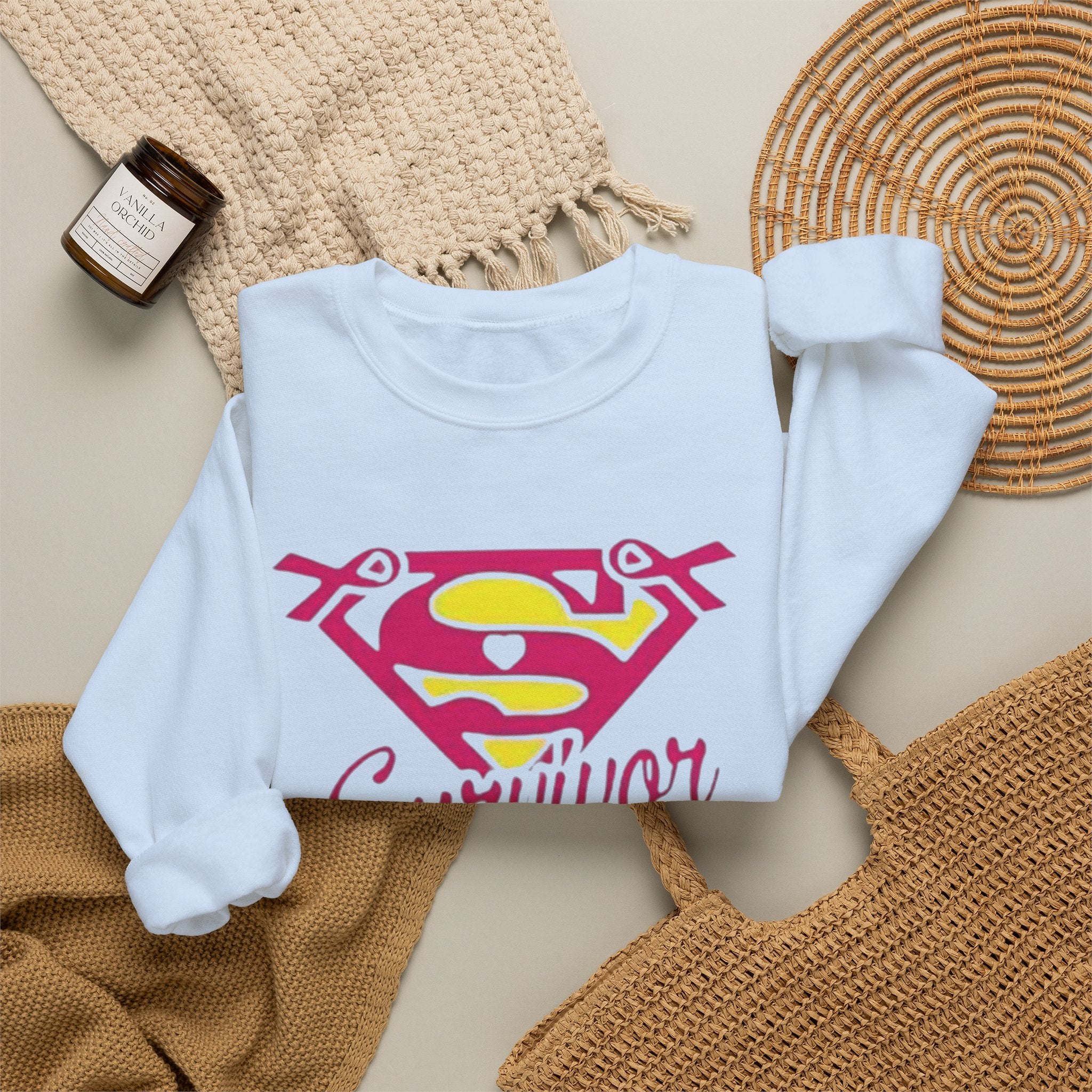Super Survivor Crewneck Sweatshirt for Strong Individuals by Printify