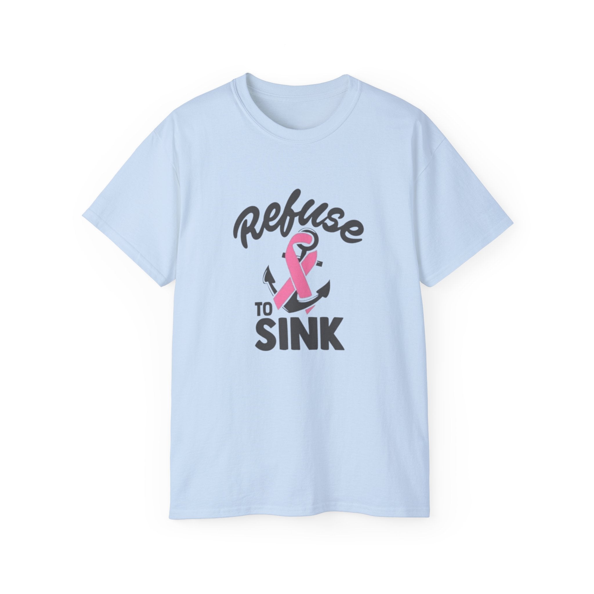 Refuse to Sink Anchor Breast Cancer Awareness T-Shirt by Printify