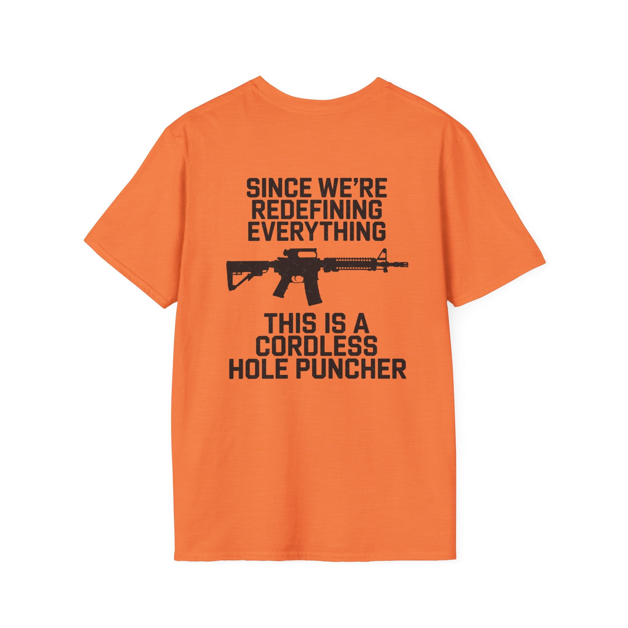 T-Shirt — 'Redefining' Rifle Minimalist Graphic Tee by Printify