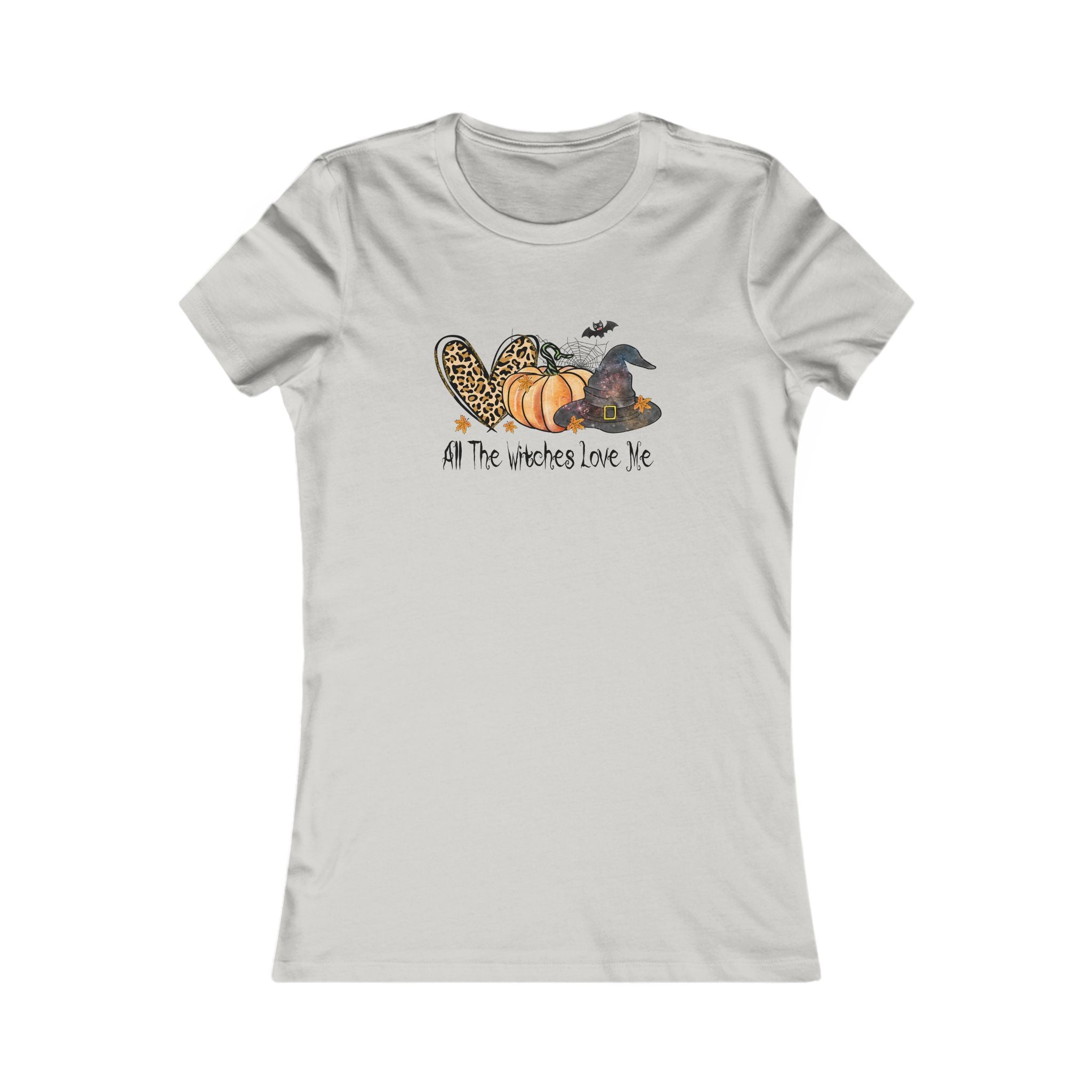 Women's Festive Graphic Tee | All The Witches Love Me | Halloween Shirt, Cute Fall T-Shirt, Witchy Apparel, Fun Casual Wear, Gift for Her by Printify