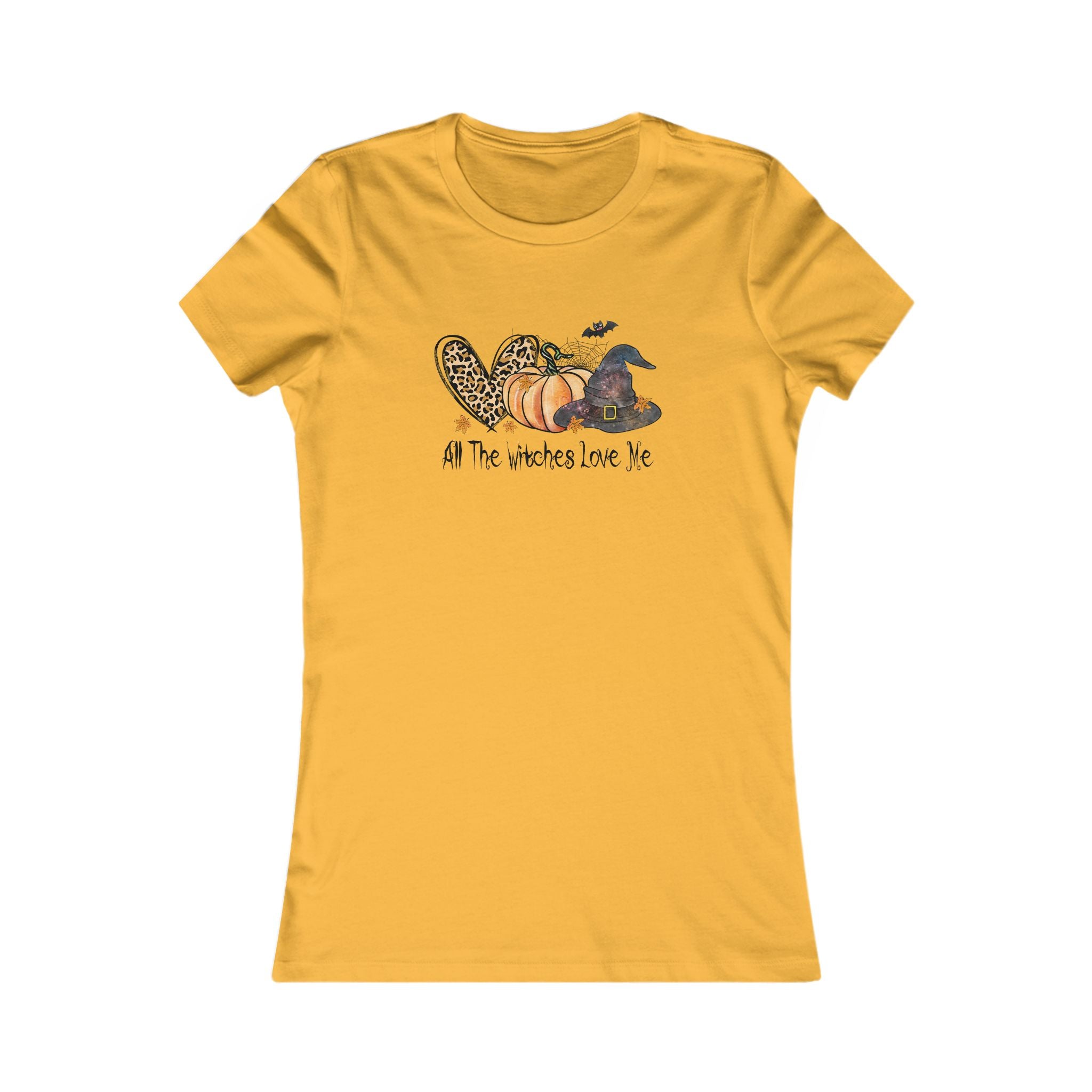 Women's Festive Graphic Tee | All The Witches Love Me | Halloween Shirt, Cute Fall T-Shirt, Witchy Apparel, Fun Casual Wear, Gift for Her by Printify