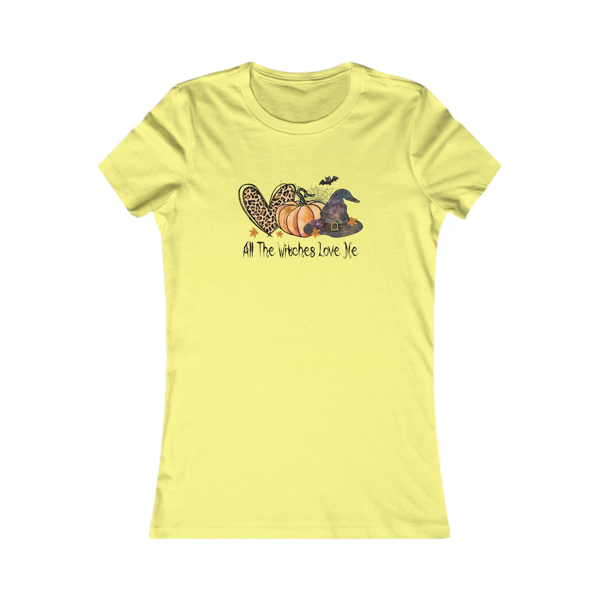 Women's Festive Graphic Tee | All The Witches Love Me | Halloween Shirt, Cute Fall T-Shirt, Witchy Apparel, Fun Casual Wear, Gift for Her by Printify