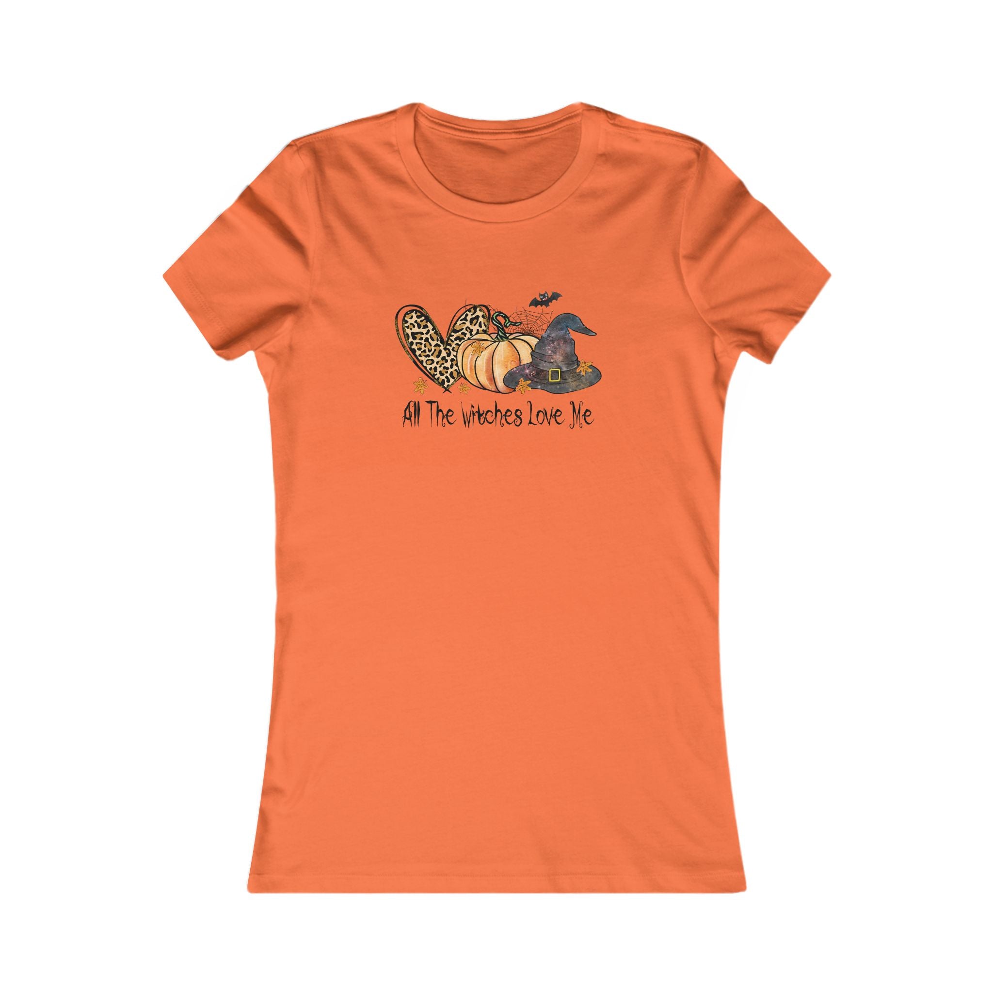 Women's Festive Graphic Tee | All The Witches Love Me | Halloween Shirt, Cute Fall T-Shirt, Witchy Apparel, Fun Casual Wear, Gift for Her by Printify
