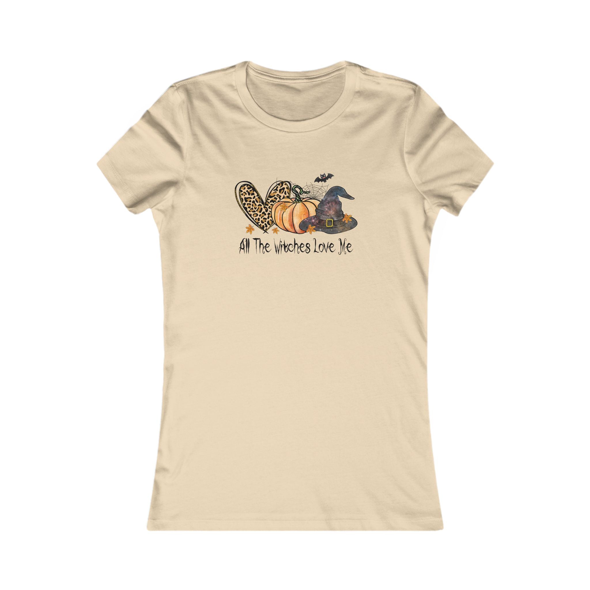 Women's Festive Graphic Tee | All The Witches Love Me | Halloween Shirt, Cute Fall T-Shirt, Witchy Apparel, Fun Casual Wear, Gift for Her by Printify