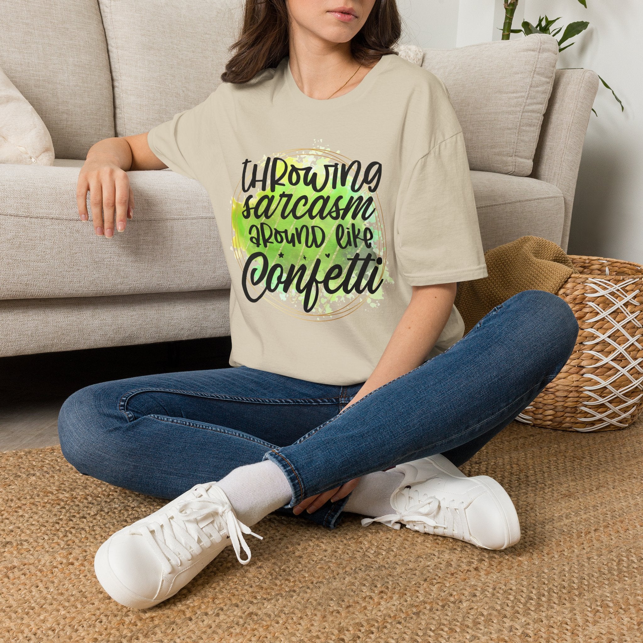 Throwing Sarcasm Around Like Confetti T-Shirt by Printify