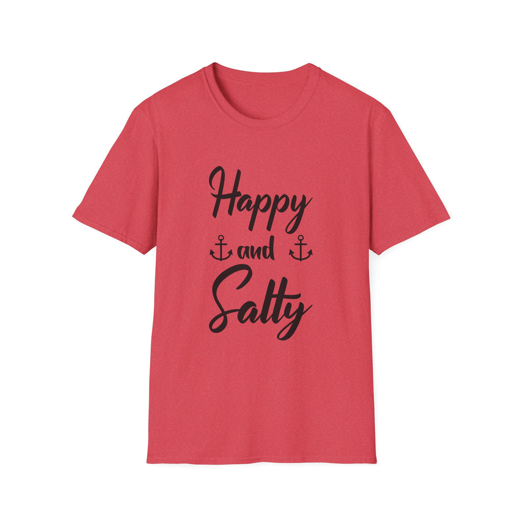 Happy and Salty T-Shirt — Nautical Anchor Graphic Tee by Printify