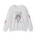 Grunge Horror Themed Crewneck Sweatshirt, Spooky Fashion, Halloween Casual Wear, Unique Graphic Sweater, Gift for Horror Lovers by Printify