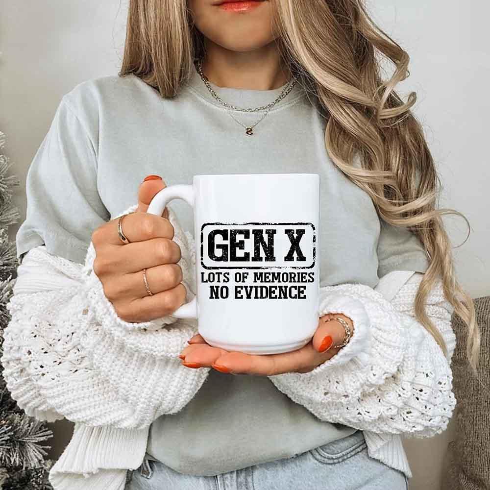 Funny Gen X Coffee Mug Lots of Memories No Evidence Cup by Adorb Custom Tees