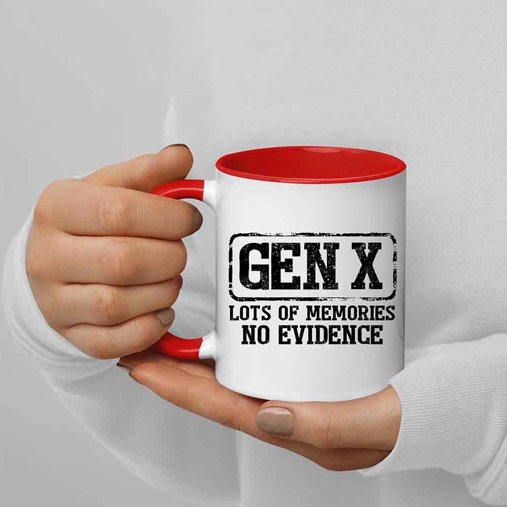Funny Gen X Coffee Mug Lots of Memories No Evidence Cup by Adorb Custom Tees