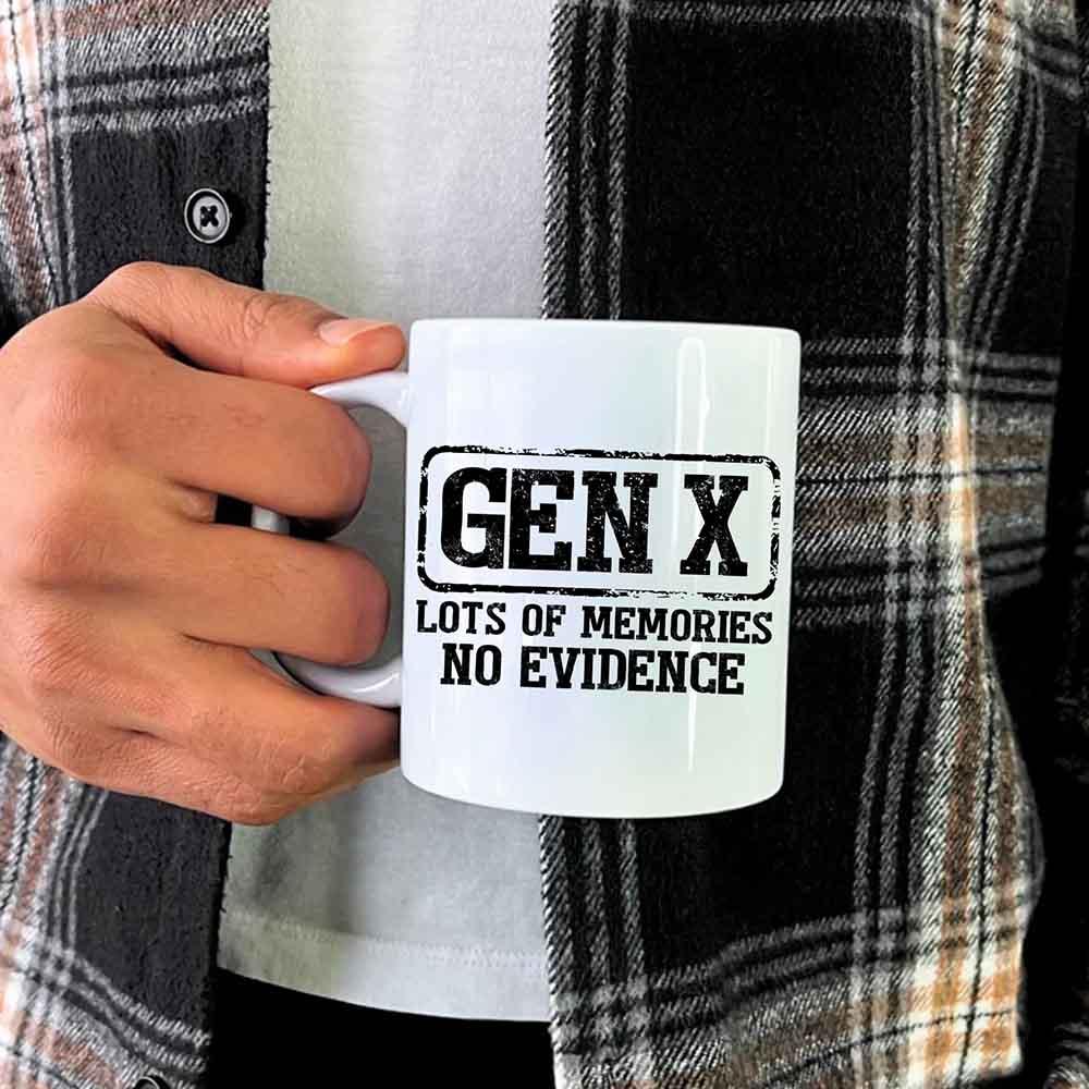 Funny Gen X Coffee Mug Lots of Memories No Evidence Cup by Adorb Custom Tees