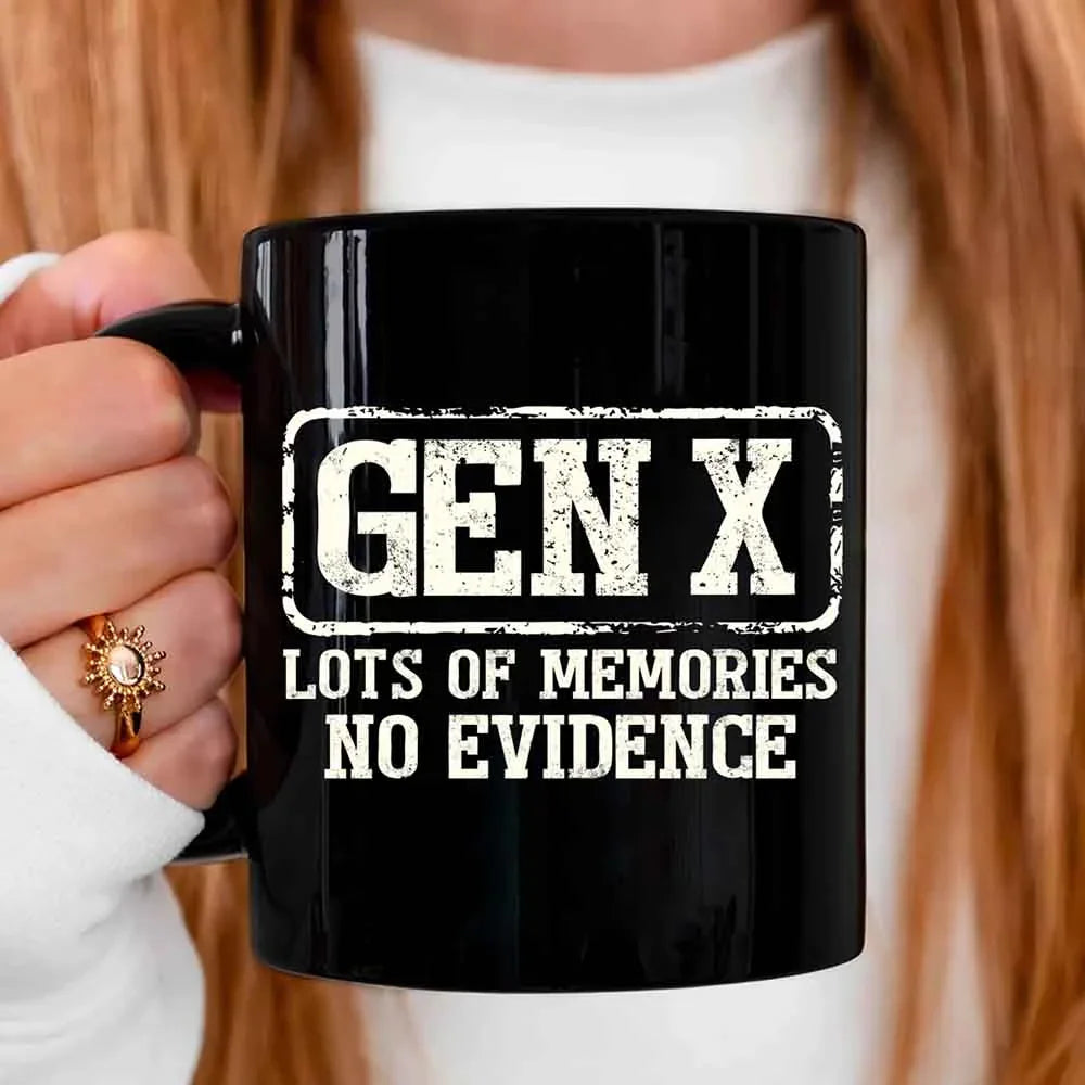 Funny Gen X Coffee Mug Lots of Memories No Evidence Cup by Adorb Custom Tees