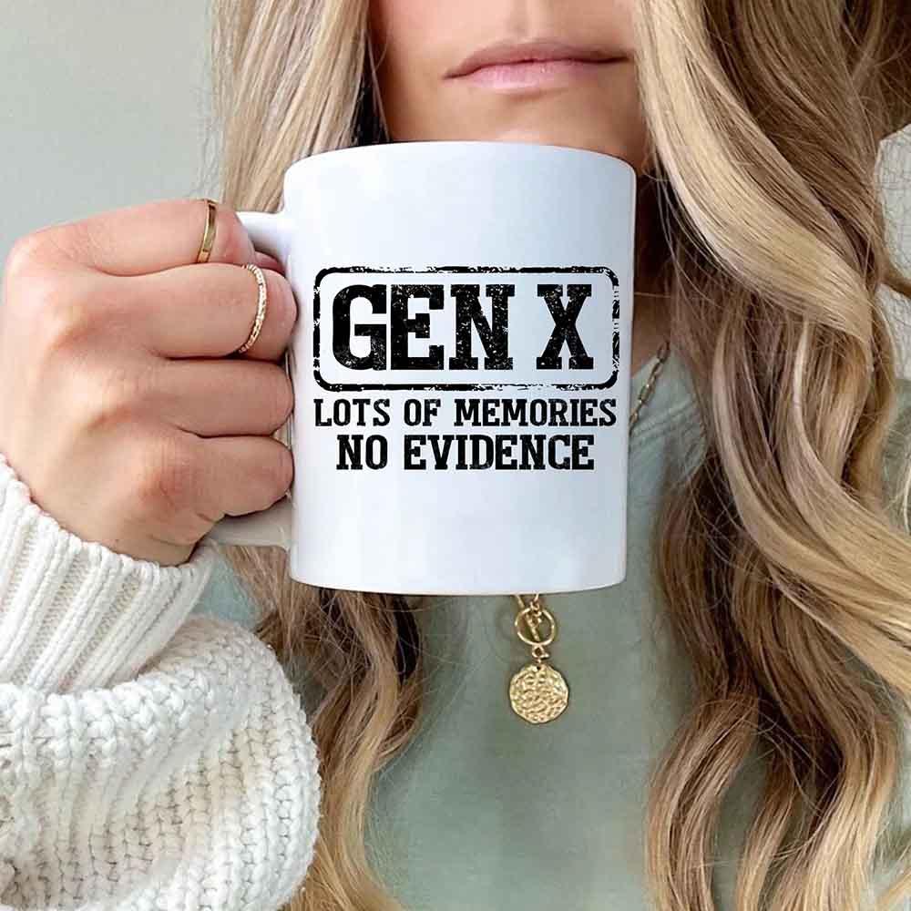 Funny Gen X Coffee Mug Lots of Memories No Evidence Cup by Adorb Custom Tees