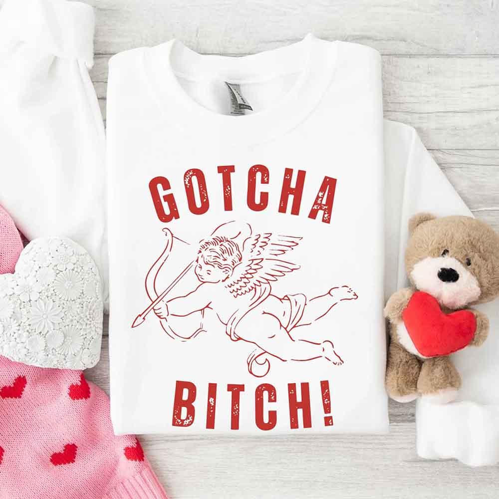 Gotcha B Valentine Sweatshirt - Funny Valentine's Day Sweater by Adorb Custom Tees