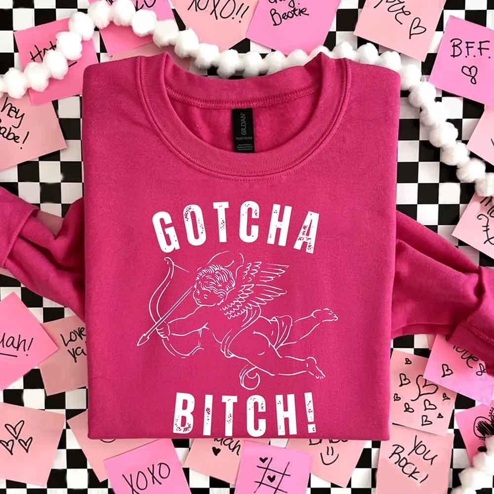 Gotcha B Valentine Sweatshirt - Funny Valentine's Day Sweater by Adorb Custom Tees