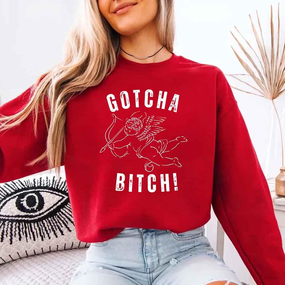 Gotcha B Valentine Sweatshirt - Funny Valentine's Day Sweater by Adorb Custom Tees