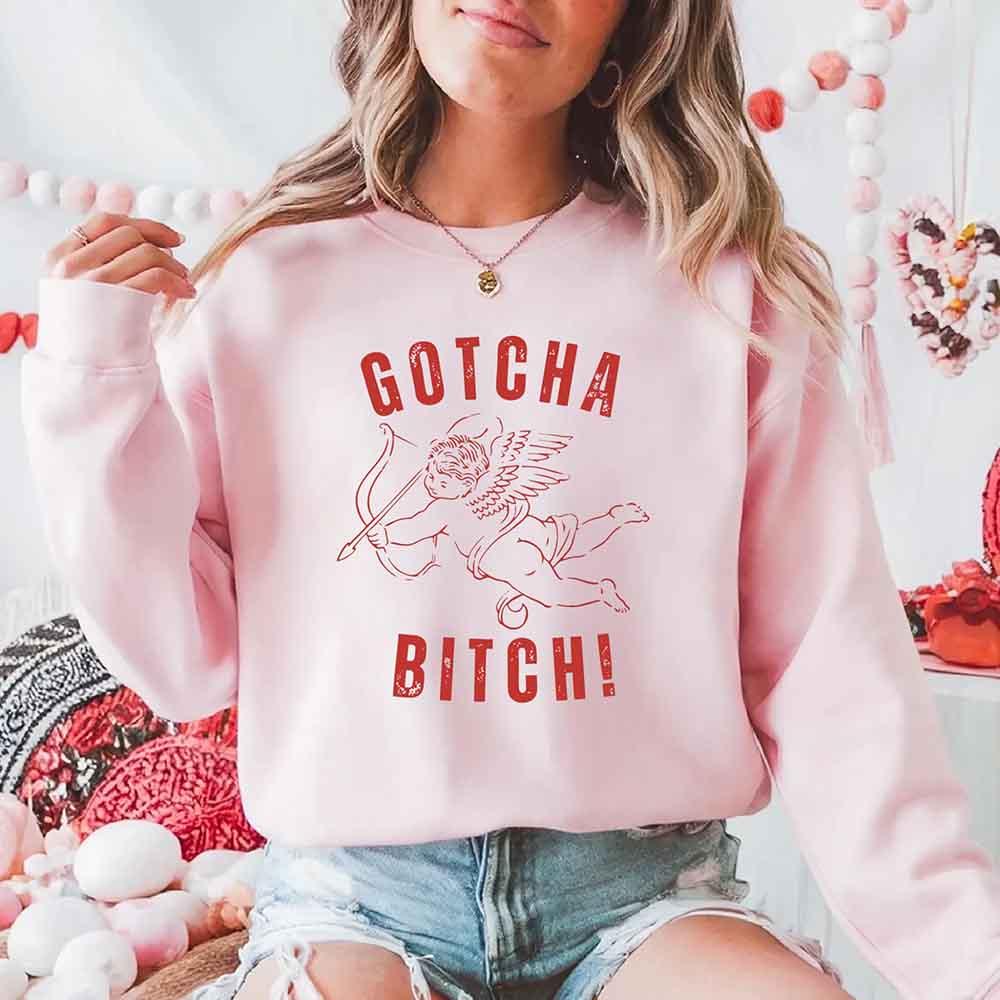 Gotcha B Valentine Sweatshirt - Funny Valentine's Day Sweater by Adorb Custom Tees