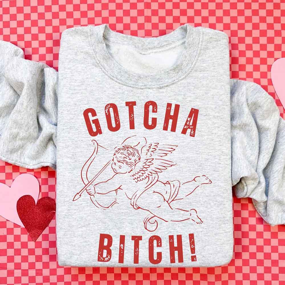 Gotcha B Valentine Sweatshirt - Funny Valentine's Day Sweater by Adorb Custom Tees