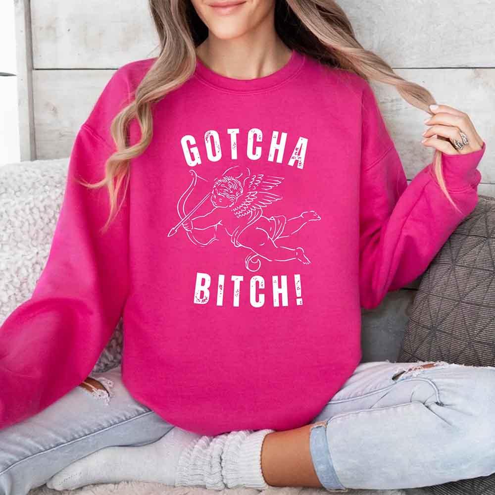 Gotcha B Valentine Sweatshirt - Funny Valentine's Day Sweater by Adorb Custom Tees