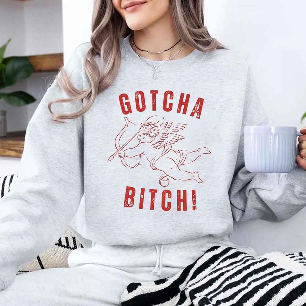 Gotcha B Valentine Sweatshirt - Funny Valentine's Day Sweater by Adorb Custom Tees