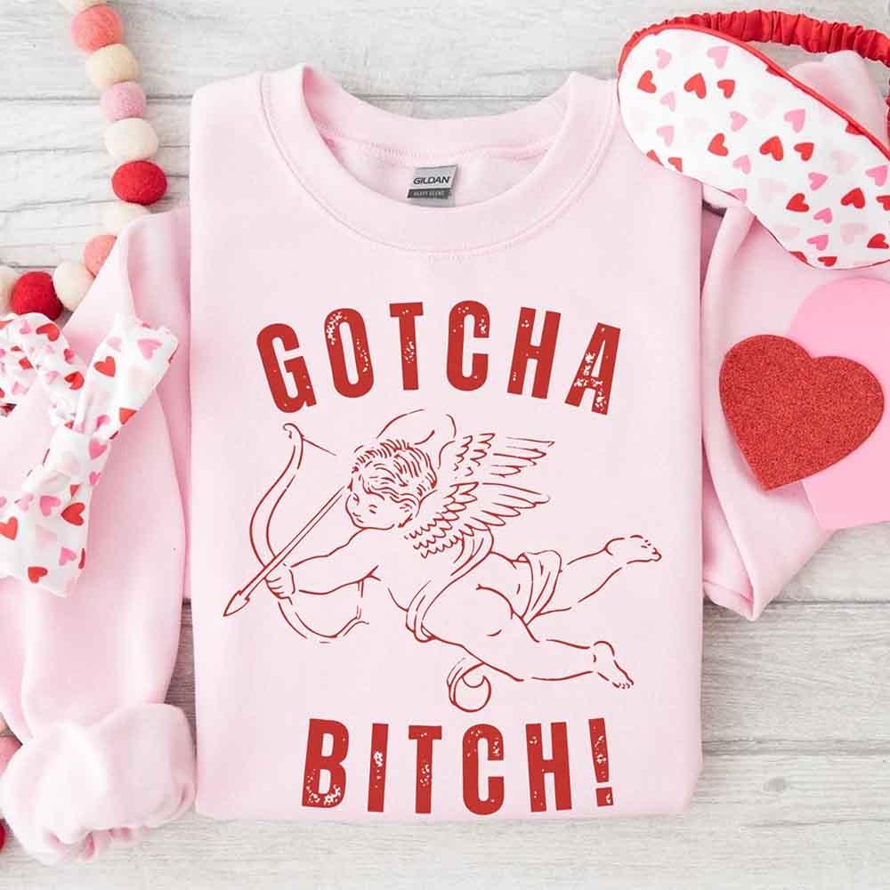 Gotcha B Valentine Sweatshirt - Funny Valentine's Day Sweater by Adorb Custom Tees