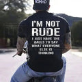 "I’m Not Rude" – Bold Sarcastic Men’s Statement Graphic Top by Hiyatee