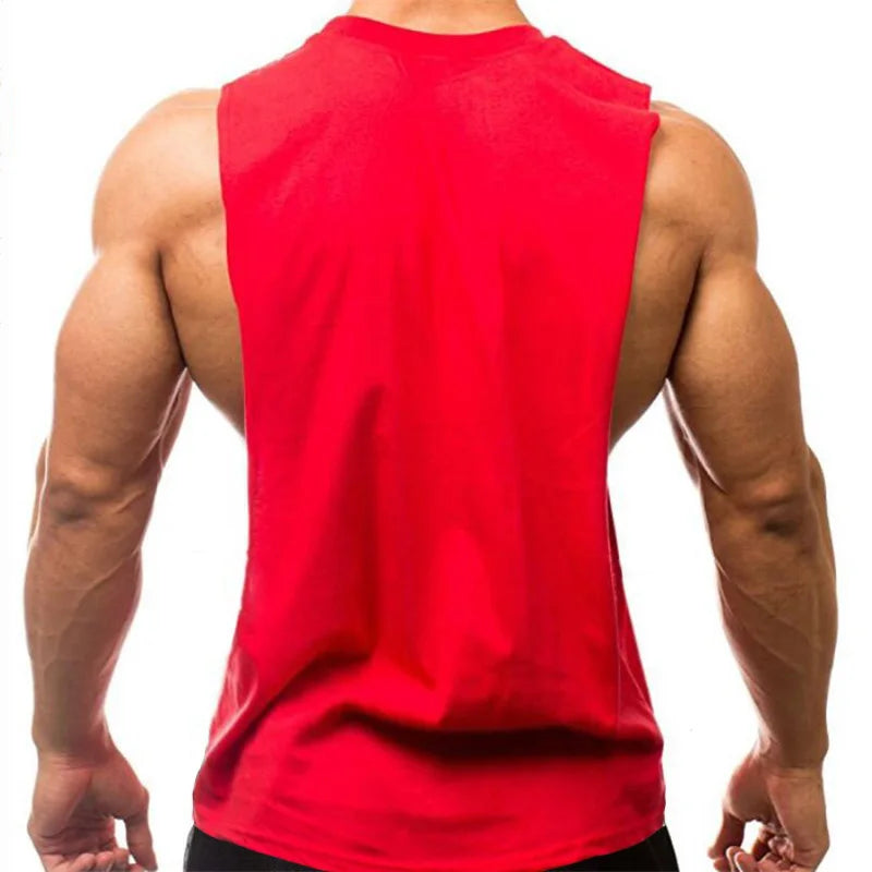 Men's Cotton Gym Training Tank Top Singlet by THRIXINE