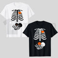 Skeleton Baby Rib Cage Maternity Funny Halloween Pregnant Pumpkin Graphic T-Shirt by Teezioo