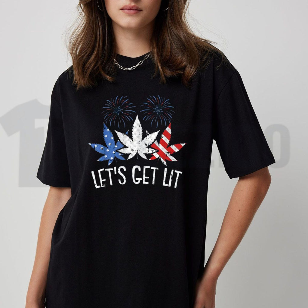 Star Spangled Stoner Funny 4th of July Weed Independence Day Graphic T-Shirt by Teezioo