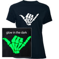Glow in the Dark Shaka Skelelton Hand Tee Shirt by BodyCandy