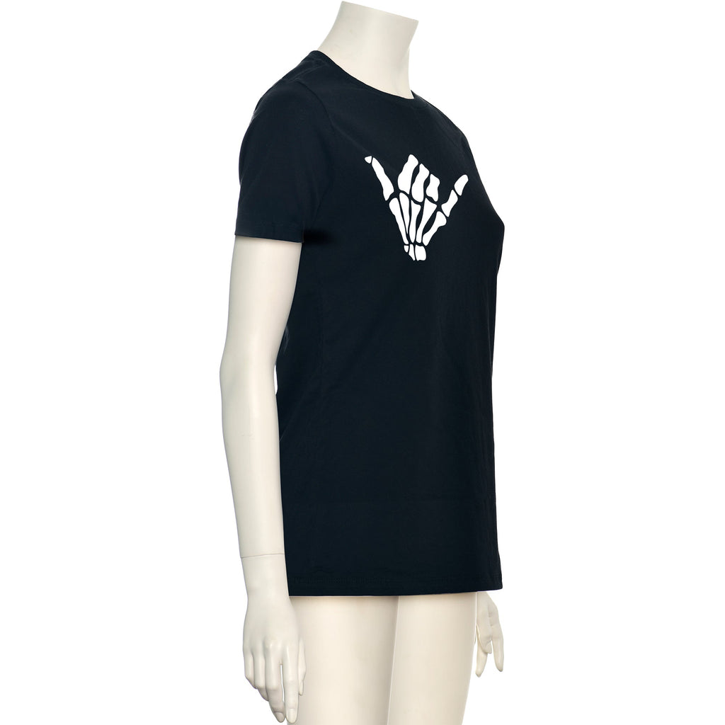 Glow in the Dark Shaka Skelelton Hand Tee Shirt by BodyCandy