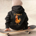Funny F-Caw-F Chicken Back Print Kids Hoodie by Adorb Custom Tees