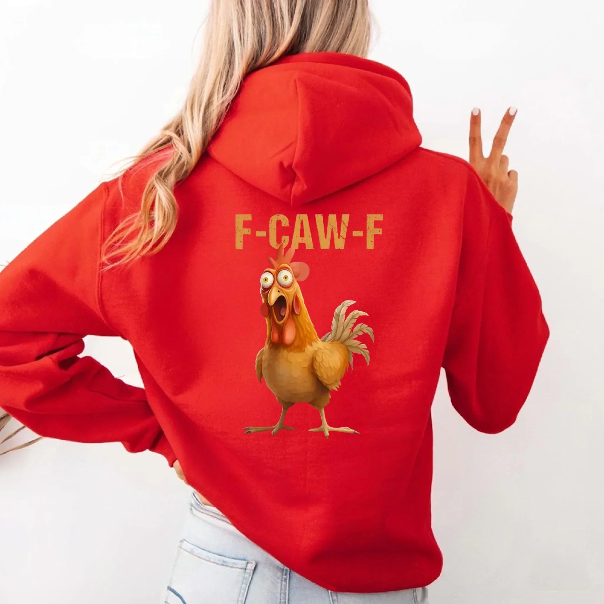 Funny F-Caw-F Rooster Hoodie by Adorb Custom Tees