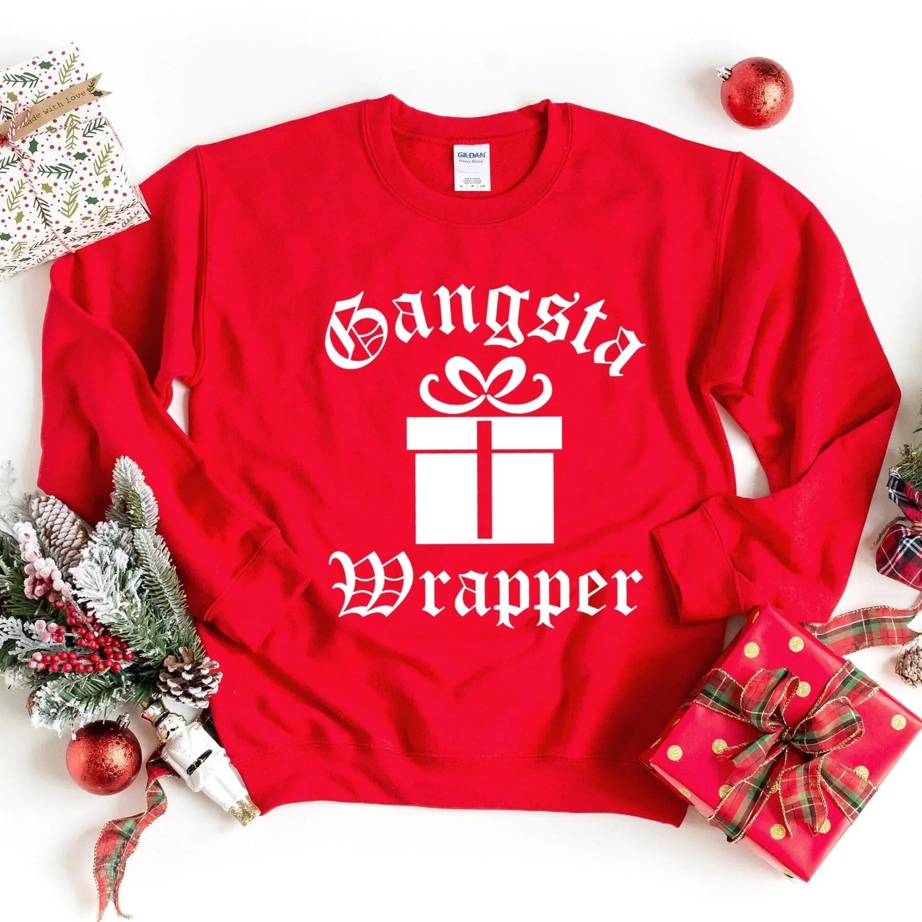 Gangsta Wrapper Sweatshirt by Adorb Custom Tees