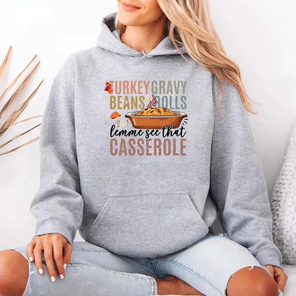 Turkey Gravy Beans & Rolls Hoodie – Funny Thanksgiving Casserole Hoodies by Adorb Custom Tees